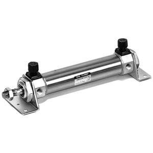 SMC Pneumatics Locking Cylinder w/ Magnet; Double Acting Single Rod; 20mm Bore; 60mm Stroke; Direct - Front Mount; Rubber/Urethane Cushion