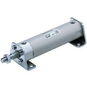 SMC Pneumatics Round Body Cylinder w/ Magnet; Double Acting Single - Non-Rotating Rod; 40mm Bore; 400mm Stroke; Rod/Front Flange Mount; Rubber/Urethane Cushion; Male Rod Thread; (2) D-B54 Auto Switches