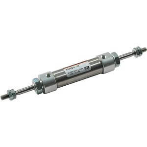 SMC Pneumatics Stainless Steel Body Cylinder w/ Magnet; Double Acting Double Rod; 16mm Bore; 75mm Stroke; Basic Mount; Rubber/Urethane Cushion; Male Rod Thread