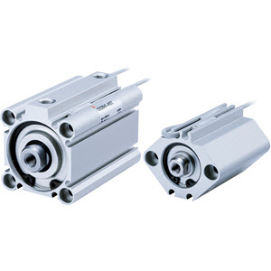 SMC Pneumatics Compact Cylinder w/ Magnet; Double Acting Single Rod; 32mm Bore; 25mm Stroke; Both Ends Tapped Mount; Female Rod Thread; (2) A73 Auto Switches; Adjustable retraction stroke
