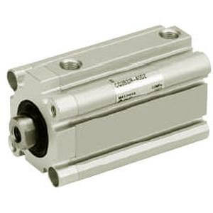 SMC Pneumatics Compact - Water Resistant Cylinder w/ Magnet; Double Acting Single Rod; 20mm Bore; 35mm Stroke; Through-Hole Mount; Male Rod Thread; (2) F7BA Auto Switches