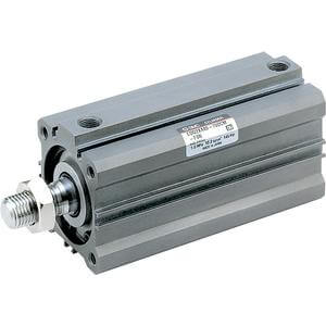SMC Pneumatics Compact Cylinder w/ Magnet; Double Acting Single Rod; 63mm Bore; 50mm Stroke; Double Clevis Mount; Male Rod Thread