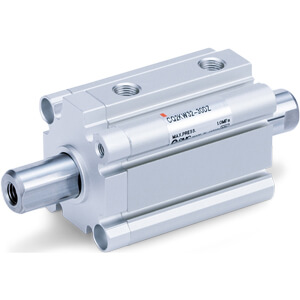 SMC Pneumatics Compact Cylinder w/ Magnet; Double Acting Double - Non-Rotating Rod; 16mm Bore; 10mm Stroke; Through-Hole Mount; Male Rod Thread; (2) D-F7NV Auto Switches