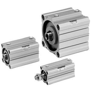 SMC Pneumatics Compact - Smooth Cylinder w/ Magnet; Double Acting Single Rod; 40mm Bore; 45mm Stroke; Through-Hole Mount; Rubber/Urethane Cushion; Female Rod Thread; (2) M9BZ Auto Switches