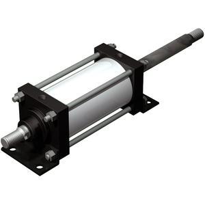SMC Pneumatics Tie-Rod - Non-Lube Cylinder w/ Magnet; Double Acting Double Rod; 125mm Bore; 25mm Stroke; Basic Mount; Air Cushion