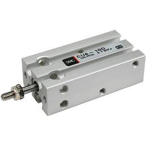 SMC Pneumatics Compact Cylinder w/ Magnet; Double Acting Single Rod; 20mm Bore; 40mm Stroke; Free Mount; Rubber/Urethane Cushion; (2) D-A93 Auto Switches