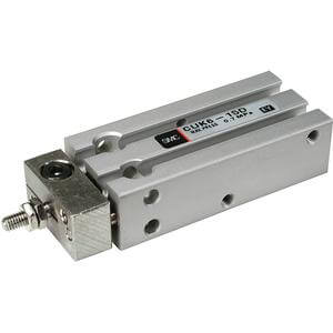 SMC Pneumatics Compact Cylinder w/ Magnet; Single Acting - Spring Extend Single - Non-Rotating Rod; 10mm Bore; 10mm Stroke; Free Mount; Rubber/Urethane Cushion
