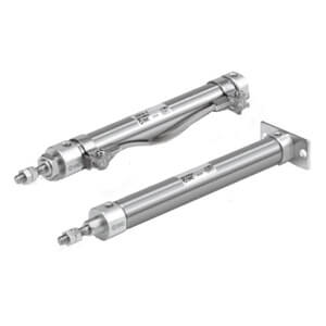 SMC Pneumatics Stainless Steel Body Cylinder; Double Acting Single Rod; 10mm Bore; 30mm Stroke; Basic Mount; Rubber/Urethane Cushion; Male Rod Thread