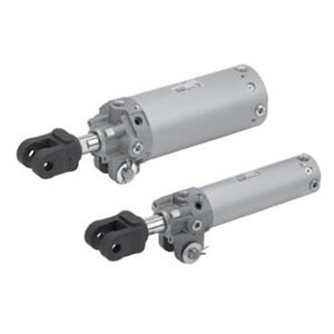 SMC Pneumatics Clamp Cylinder w/ Magnet; 50mm Bore Size; 75mm Stroke; Rc Port; Double Clevis - 16.5mm Width Mount; (2) D-A93 Auto Switches