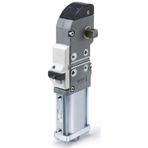 SMC Pneumatics Power Clamp Cylinder; Double Acting; 63mm Bore; 90° Arm Angle; Arm Position Both Sides; Tapped - Front Mount