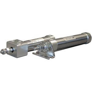 SMC Pneumatics Stainless Steel Body Cylinder; Double Acting Single Rod; 32mm Bore; 200mm Stroke; Basic Mount; Rubber/Urethane Cushion