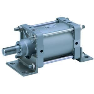 SMC Pneumatics Tie-Rod Cylinder; Double Acting Single Rod; 140mm Bore; 630mm Stroke; Double Clevis Mount; Air Cushion