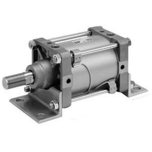 SMC Pneumatics Tie-Rod - Smooth Cylinder; Double Acting Single Rod; 140mm Bore; 1100mm Stroke; Foot/Axial Foot Mount; Air Cushion