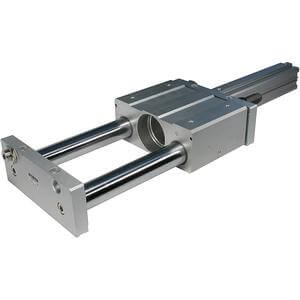 SMC Pneumatics Dual Rod Platform Cylinder w/ Magnet; Double Acting; 32mm Bore; 25mm Stroke; Basic Mount; Rubber/Urethane Cushion; (2) D-A73 Auto Switches