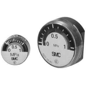 SMC Pneumatics Pressure Gauge; 0 to 1MPa / 150 psi Display Range; 1/16 R/Rc Thread; MPa; psi display