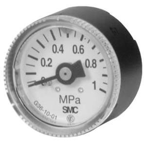 SMC Pneumatics Pressure Gauge w/ Limit Indicator; 0 to 1MPa Display Range; 1/8 NPT Thread