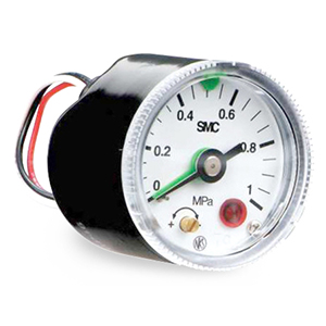 SMC Pneumatics Clean Series Pressure Gauge w/ Limit Indicator; 0 to 1MPa Display Range; 1/4 R/Rc w/ M5 Female Thread