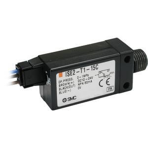 SMC Pneumatics Compact Pressure Switch; 0 to 1MPa Set Pressure; 1/8 NPTF w/ M5 female thread Port; 1 NPN; Connector w/ 0.6m Lead Wire