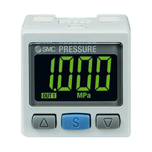 SMC Pneumatics 2-Color Display High-Precision Digital Pressure Switch; -0.105 to 1.05MPa Set Pressure; One-Touch Elbow Fitting - 4mm OD Port; 1 NPN &plus; Analog Voltage