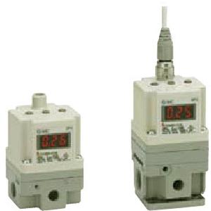 SMC Pneumatics Electro-Pneumatic Regulator; Single Unit Type; 24VDC; 0.9MPa Set Pressure; 3/8 R/Rc Ports; Voltage - 0 to 10VDC Input Signal; w/ Bracket; White vaseline; FPM