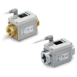 SMC Pneumatics Electromagnetic 3-Color Digital w/ Integrated Display Flow Switch; Water - 0 to 85°C; 2.5 to 100 l/min Flow Rate; 3/4 NPT Port; 1 NPN &plus; Analog Voltage Output; Fixed SI Unit Display