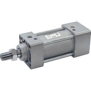 SMC Pneumatics Tie-Rod Cylinder w/Magnet; Double Acting Single - Non-Rotating Rod; 80mm Bore; 200mm Stroke; Basic Mount; Air Cushion