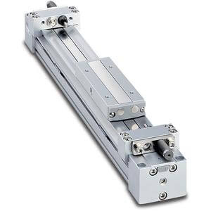 SMC Pneumatics Mechanically Jointed Rodless Cylinder; Double Acting; 10mm Bore; 150mm Stroke; Basic Mount; Rubber/Urethane Cushion