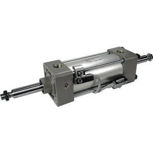 SMC Pneumatics Tie-Rod Cylinder; Double Acting Double Rod; 2" Bore, 0.25" Stroke; Foot/Axial Foot Mount; Air - Both Ends Cushion