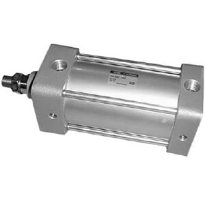 SMC Pneumatics Tie-Rod Cylinder w/ Magnet; Double Acting Single Rod; 1.5" Bore, 1" Stroke; Rod/Front Trunnion Mount; Air - Both Ends Cushion; Stainless steel retaining ring, piston rod, rod end nut