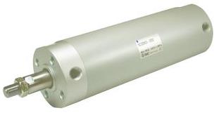 SMC Pneumatics Round Body Cylinder; Double Acting Single Rod; 25mm Bore; 11.85" Stroke; Basic Mount; Air Cushion
