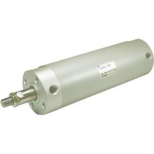 SMC Pneumatics Round Body Cylinder; Double Acting Single Rod; 32mm Bore; 1.19" Stroke; Basic Mount; Air Cushion