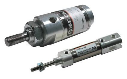 SMC Pneumatics Stainless Steel Body Cylinder w/ Magnet; Double Acting Single Rod; 0.75" Bore; 2.25" Stroke; Front Nose Mount