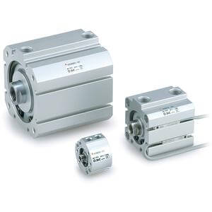 SMC Pneumatics Compact Cylinder w/ Magnet; Single Acting - Spring Return Single Rod; 0.56" Bore; 0.25" Stroke; Both Ends Tapped Mount; Female Rod Thread; (2) D-F9NWV Auto Switches