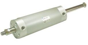 SMC Pneumatics Round Body Cylinder; Double Acting Double Rod; 40mm Bore; 14.00" Stroke; Basic Mount; Rubber/Urethane Cushion