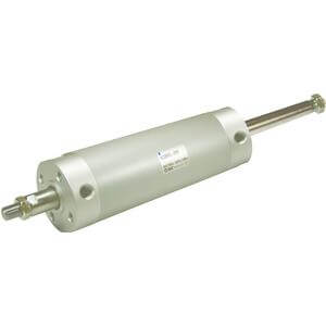 SMC Pneumatics Round Body Cylinder; Double Acting Double Rod; 32mm Bore; 5.00" Stroke; Basic Mount; Air Cushion