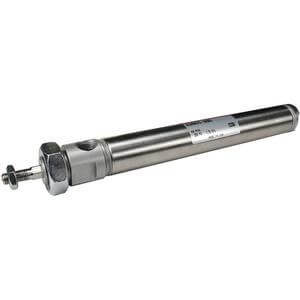 SMC Pneumatics Stainless Steel Body Cylinder; Double Acting Double Rod; 1.50" Bore; 4.00" Stroke; Front Nose Mount