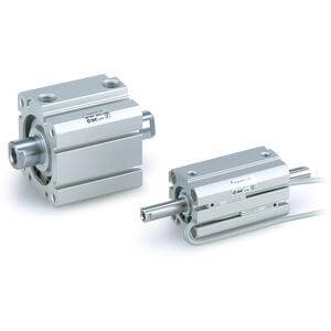 SMC Pneumatics Compact Cylinder; Double Acting Double Rod; 2.50" Bore; 2.50" Stroke; Through-Hole Mount; Male Rod Thread