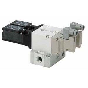 SMC Pneumatics 3-Port Safety Pressure Release Valve; Base Mounted; NC; DIN Terminal (8mm pitch); 3/8 NPT