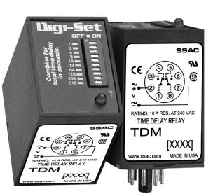 Littelfuse/SSAC On Delay Timer; 24VAC 0.1s - 102.3s Time Range; DPDT 10A; Power Trigger; 8-Pin; Single Function; Digital Adjustment