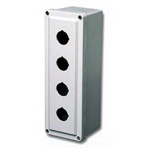 Stahlin Pushbutton Enclosure; 13.78" x 3.63" x 3.14"; Fiberglass; Solid w/ 5 22mm Holes Cover; Screw Connection; NEMA 6P