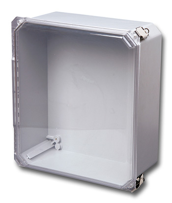 Stahlin Wallmount Enclosure; 7.41" x 7.79" x 4.31"; Fiberglass; Transparent Cover; Hinge Connection; NEMA 4X
