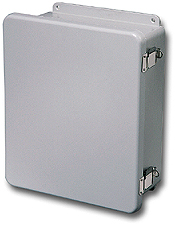 Stahlin Wallmount Enclosure; 9.63" x 7.52" x 4.70"; Fiberglass; Solid Cover; Hinge Connection; NEMA 6P