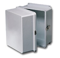 Stahlin Wallmount Enclosure; 9.56" x 8.84" x 9.44"; Fiberglass; Solid Cover; Hinge Connection; NEMA 4X