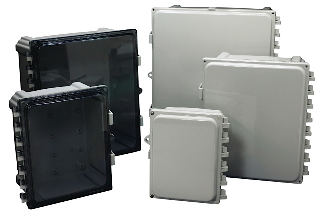 Stahlin Wallmount Enclosure; 11.41" x 10.68" x 6.36"; Polycarbonate; Solid Cover; Hinge Connection; NEMA 4X