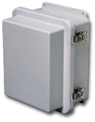 Stahlin Wallmount Enclosure; 17.53" x 15.43" x 7.68"; Fiberglass; Solid Cover; Hinge Connection; NEMA 6P