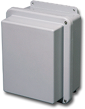 Stahlin Wallmount Enclosure; 9.63" x 7.52" x 6.20"; Fiberglass; Solid Cover; Hinge/Screw Connection; NEMA 6P