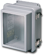 Stahlin Wallmount Enclosure; 17.53" x 15.43" x 7.68"; Fiberglass; Window Cover; Hinge Connection; NEMA 6P