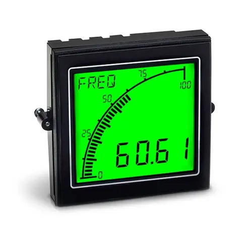 Trumeter Frequency Panel Meter; 2.84"x2.84"; 4 Digits; LCD; 12-24VAC/DC; 2-400Hz Input