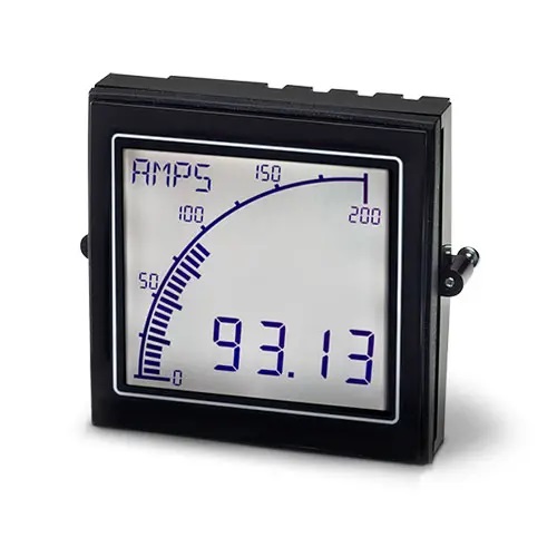 Trumeter Multi-Function Panel Meter; 2.84"x2.84"; 4 Digits; LCD; 100-240VAC; 0-600VAC/DC / 0-5A / 2-400Hz Input