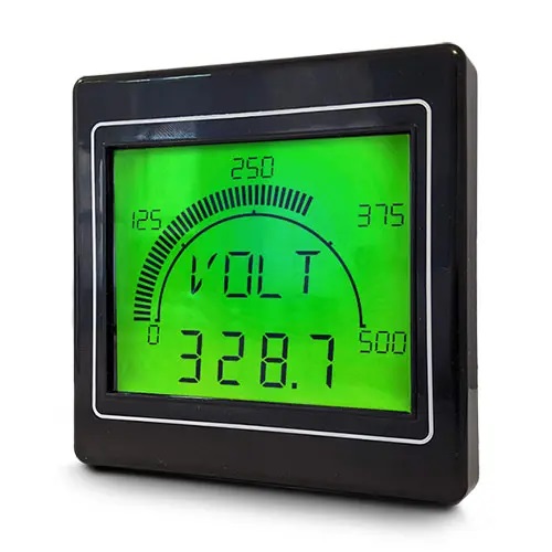 Trumeter Multi-Function Panel Meter; 4.27"x4.27"; 4 Digits; LCD; 12-24VAC/DC / 100-240VAC; 0-600VAC/DC / 0-5A / 0-400Hz Input
